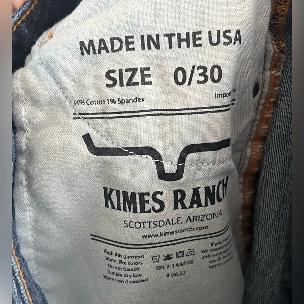 Kimes Ranch Jennifer Dark Wash High Rise Flare Leg With Trouser Hem Jeans - Picture 9 of 11